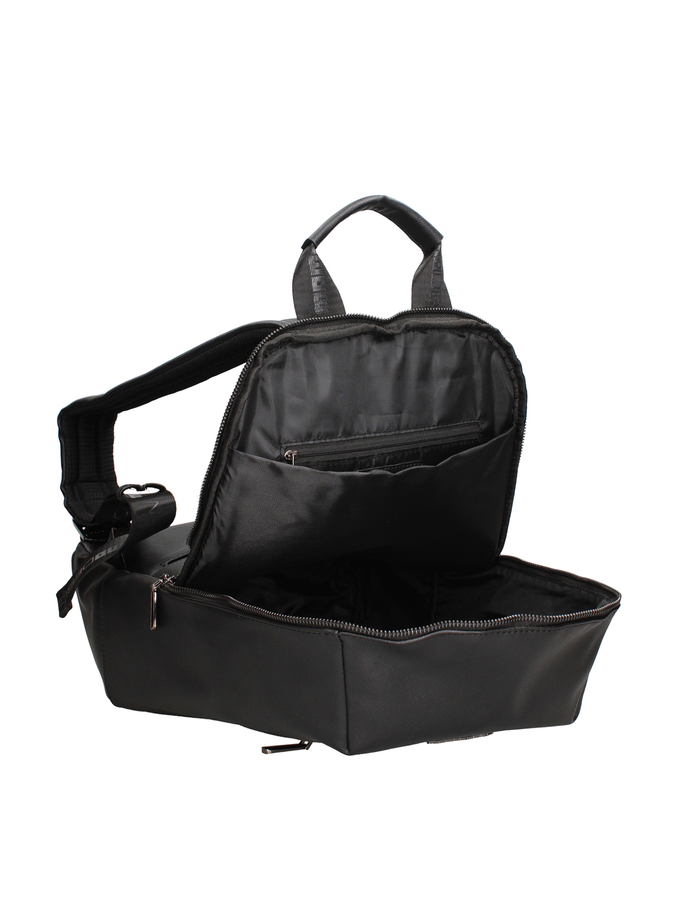 Zaino 'Zaino Uomo Momo Design Poliuretanico con Zip e Tasche Esterne' di Momo Design in nero