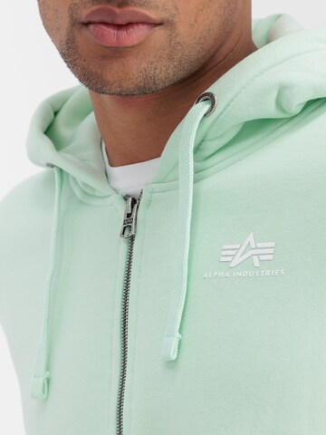 ALPHA INDUSTRIES - Sudadera con cremallera en verde