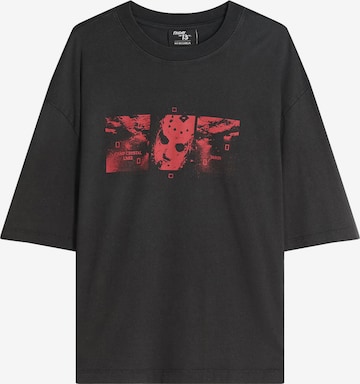 BershkaMajica - crna boja: prednji dio