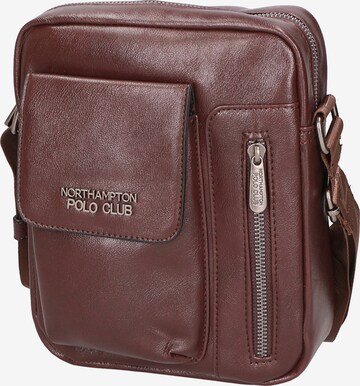 Borsa a tracolla di Northampton Polo Club in marrone: frontale