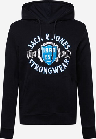 JACK & JONESSweater majica 'New Denim' - crna boja: prednji dio