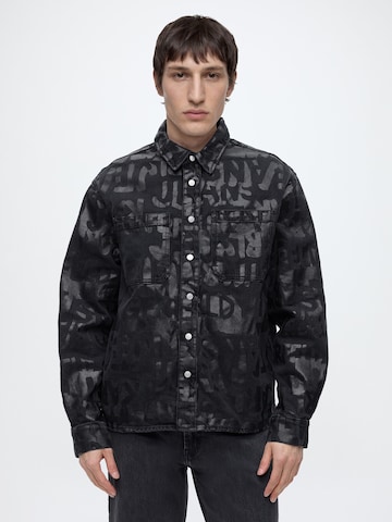 KARL LAGERFELD JEANS Regular fit Φθινοπωρινό και ανοιξιάτικο μπουφάν σε μαύρο: μπροστά