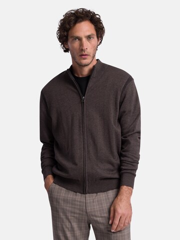 PIERRE CARDIN Knit Cardigan in Brown: front