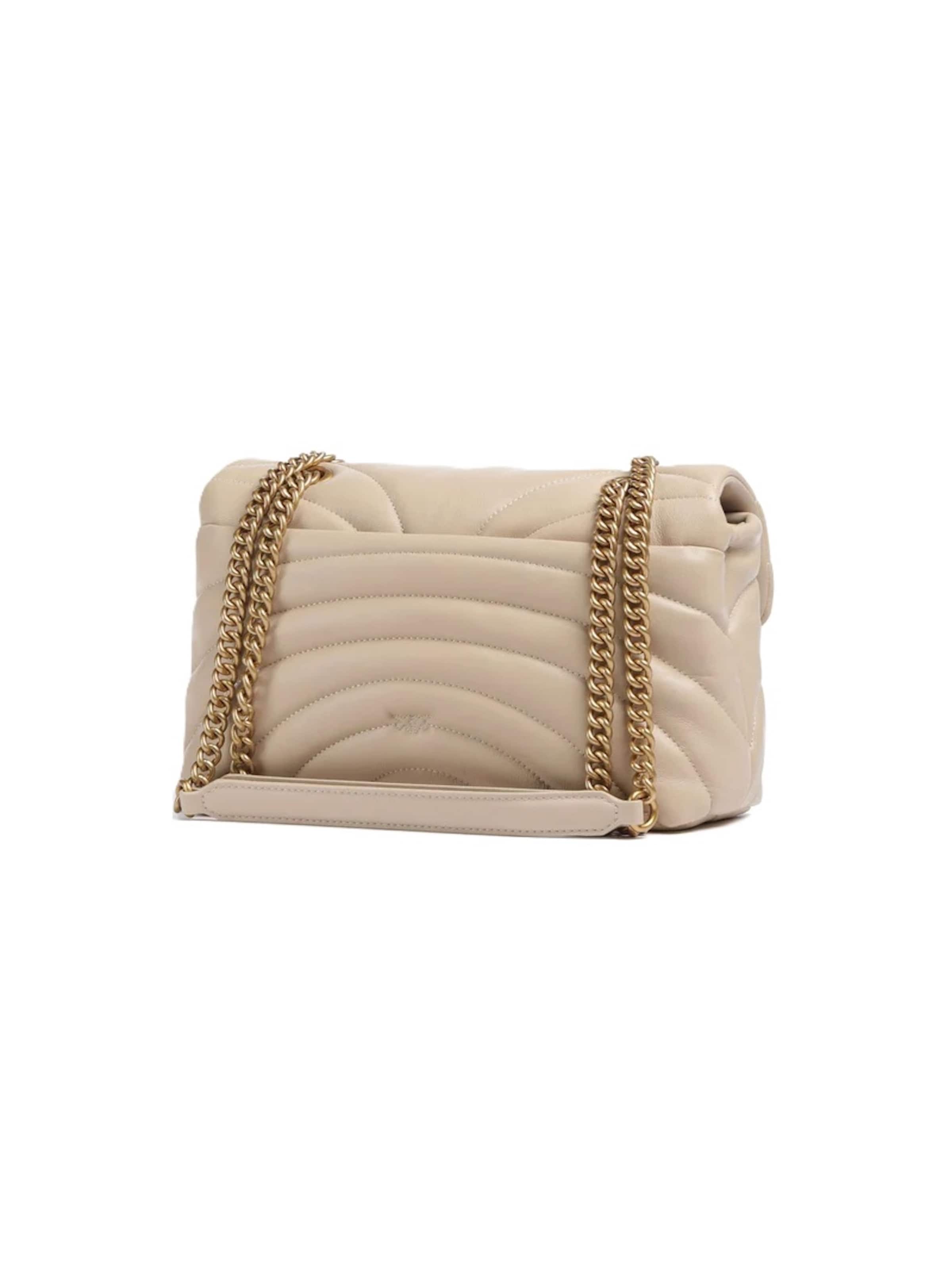 Borsa a spalla 'Love' di PINKO in beige