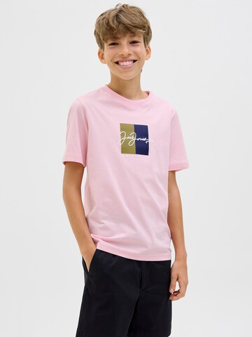 Jack & Jones Junior Футболка 'JORFREDERIKSBERG' в Ярко-розовый: спереди