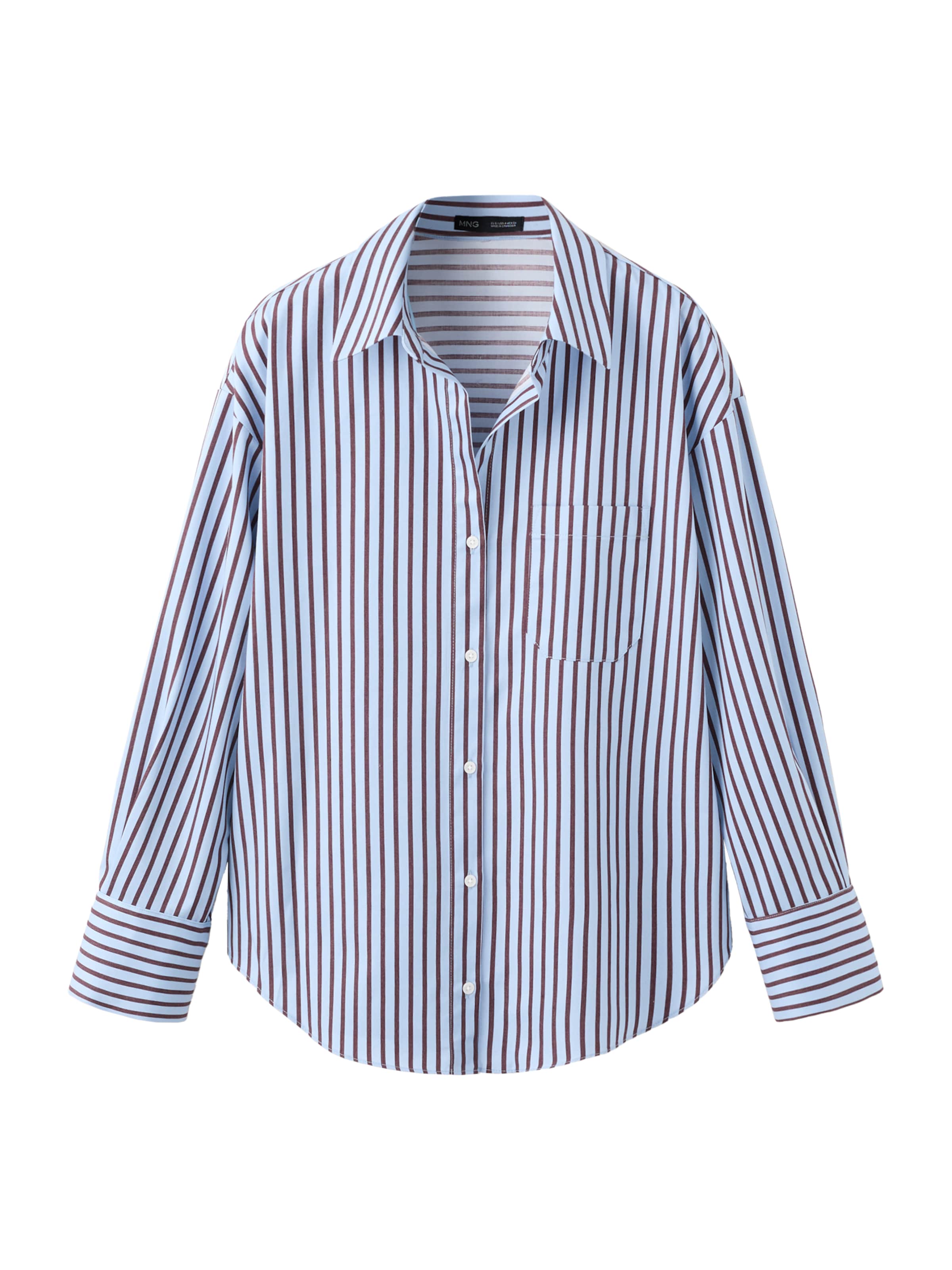 MANGO Blouse 'FONTANA' in de kleur Lichtblauw / Wijnrood, Productweergave