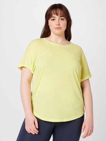 Only Play Curvy Performance Shirt 'FREI' in Yellow: front