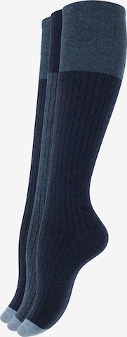 Chaussettes montantes Yenita en bleu : devant