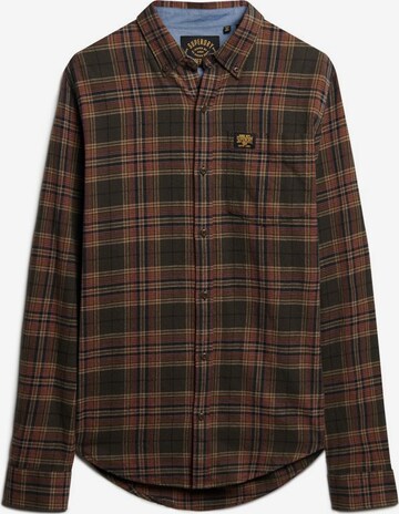 Superdry Button Up Shirt in Brown: front