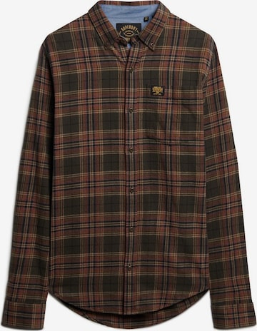 Superdry Button Up Shirt in Brown: front