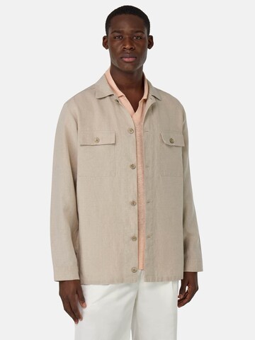 Boggi Milano Regular fit Button Up Shirt 'Camp' in Beige: front