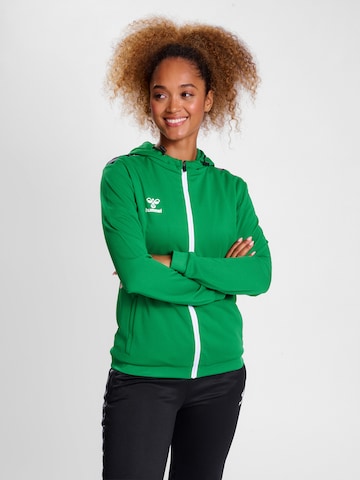 Hummel Athletic Zip-Up Hoodie 'AUTHENTIC PL' in Green: front