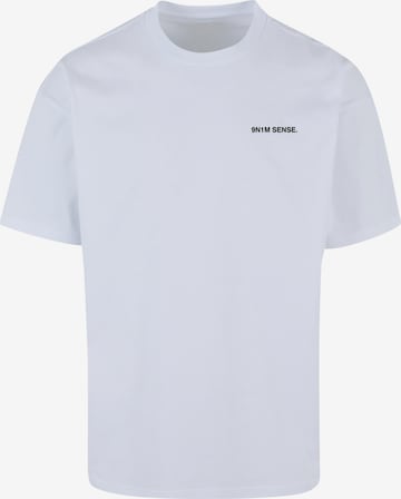 9N1M SENSE Shirt 'Blazing Horizon Palm' in Wit: voorkant