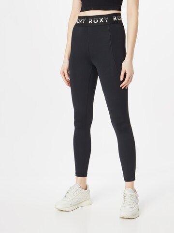 Skinny Pantaloni sport de la ROXY pe negru: față