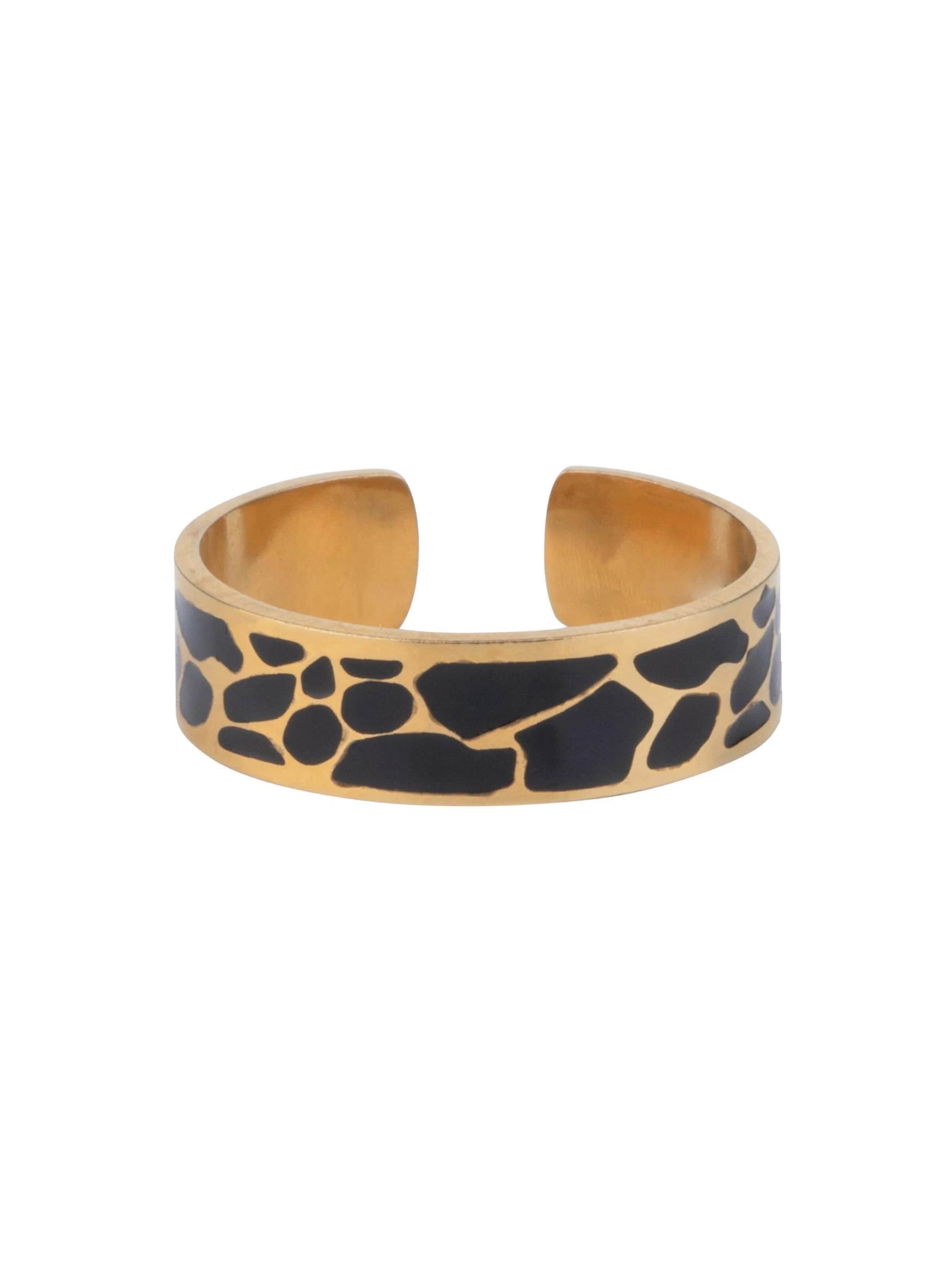 Chic by Lirette Ring 'Ring Craquelé' in Black: front