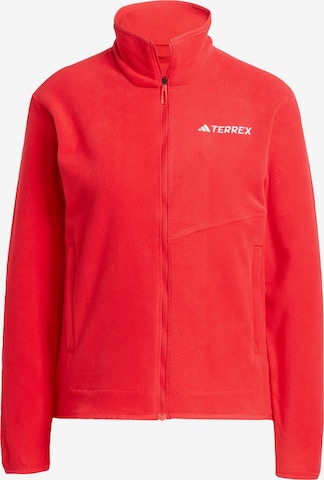 ADIDAS TERREX - Chaqueta polar funcional en rojo: frente