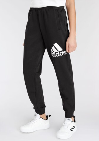 ADIDAS PERFORMANCE Tapered Sportbroek 'Essentials' in Zwart: voorkant
