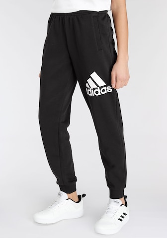 ADIDAS SPORTSWEAR Tapered Sportbyxa 'Essentials' i svart: framsida