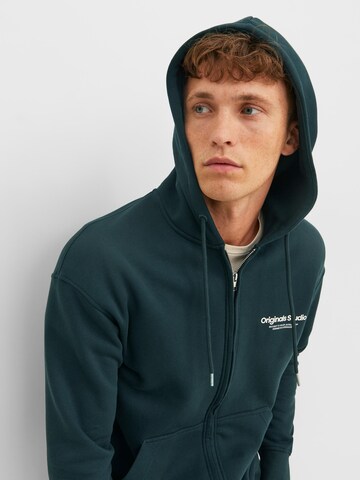 JACK & JONES Zip-Up Hoodie 'Vesterbro' in Green