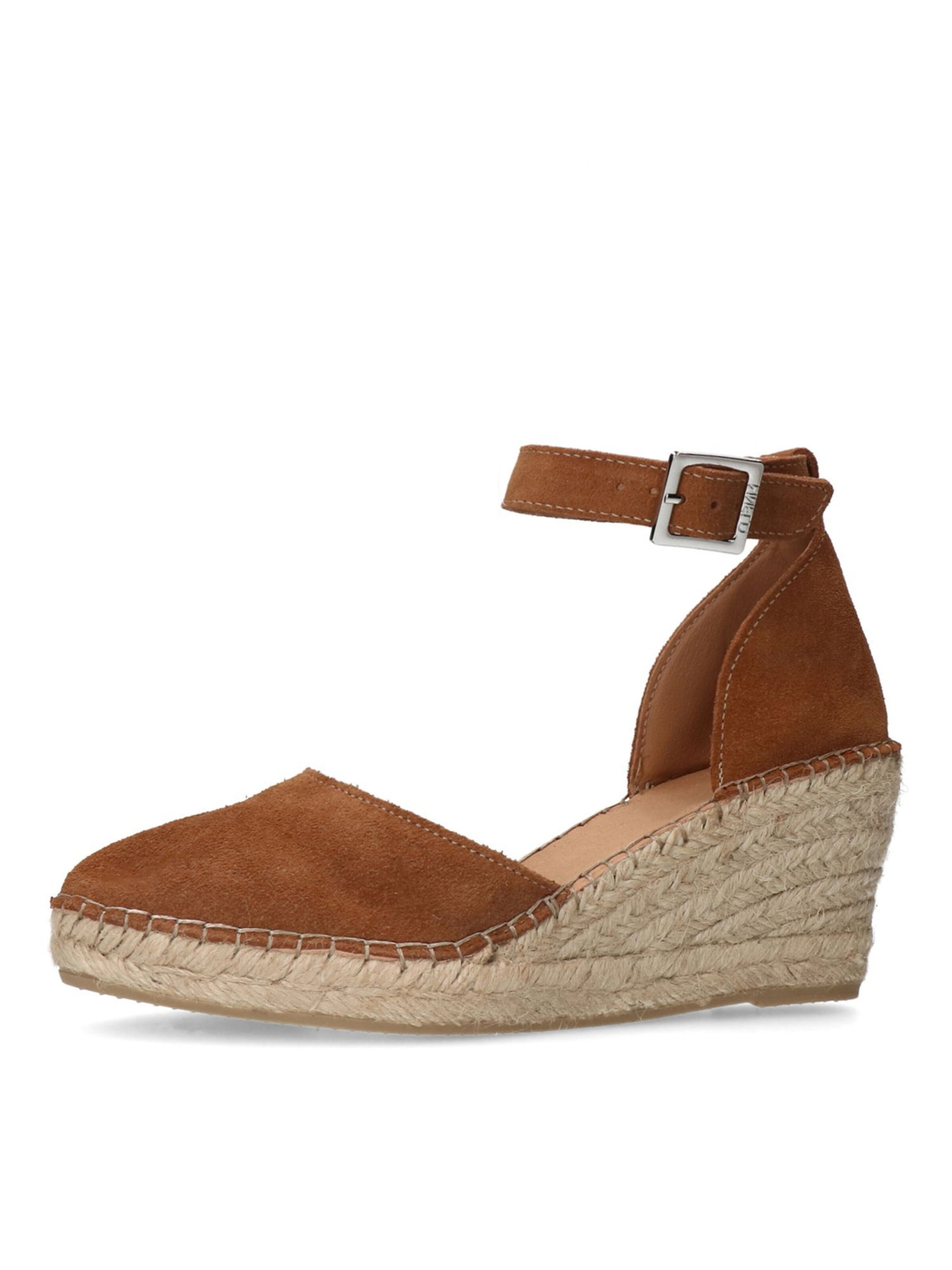 MANFIELD Sandale in Braun: Vorderseite