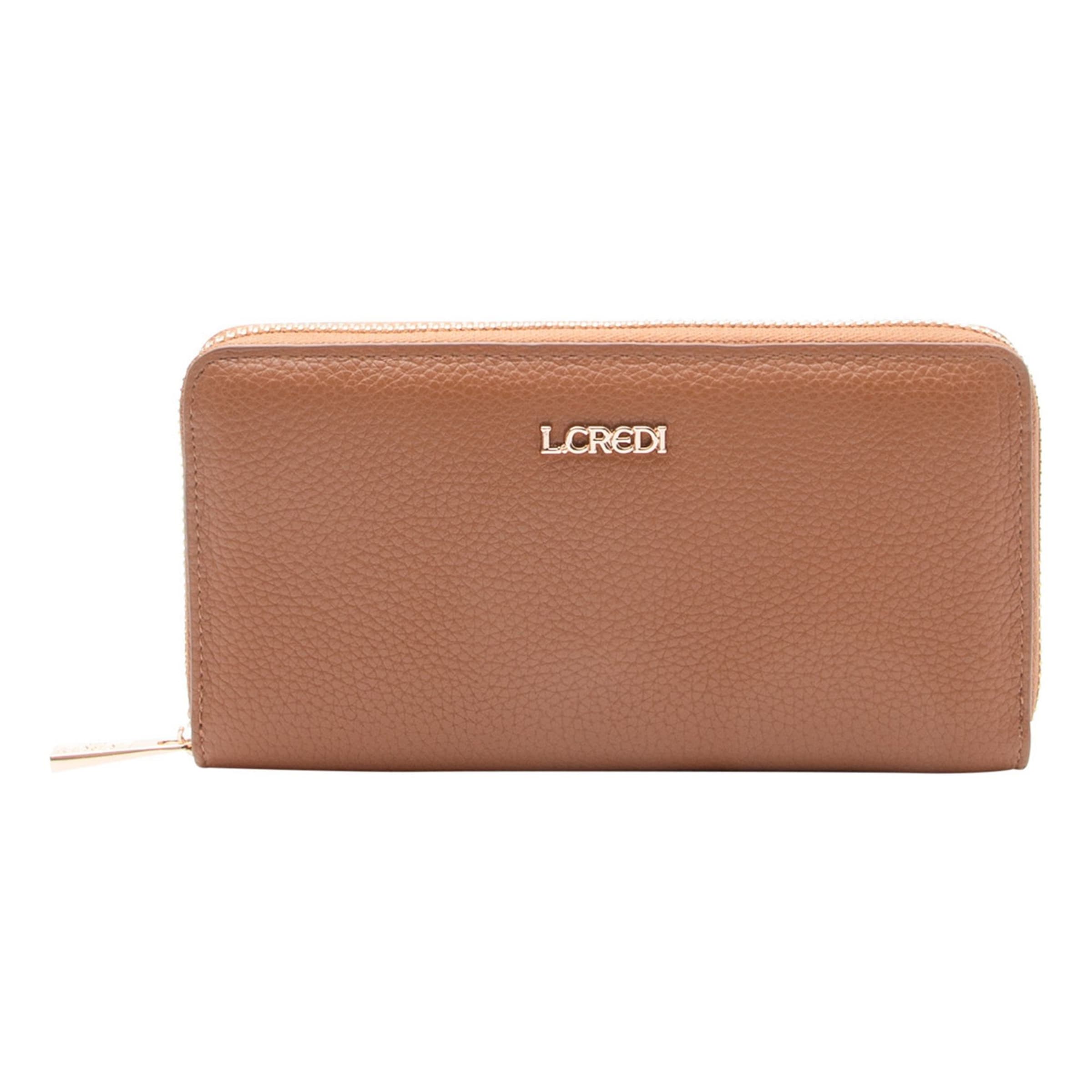 L.CREDI Wallet 'Perla' in Brown: front