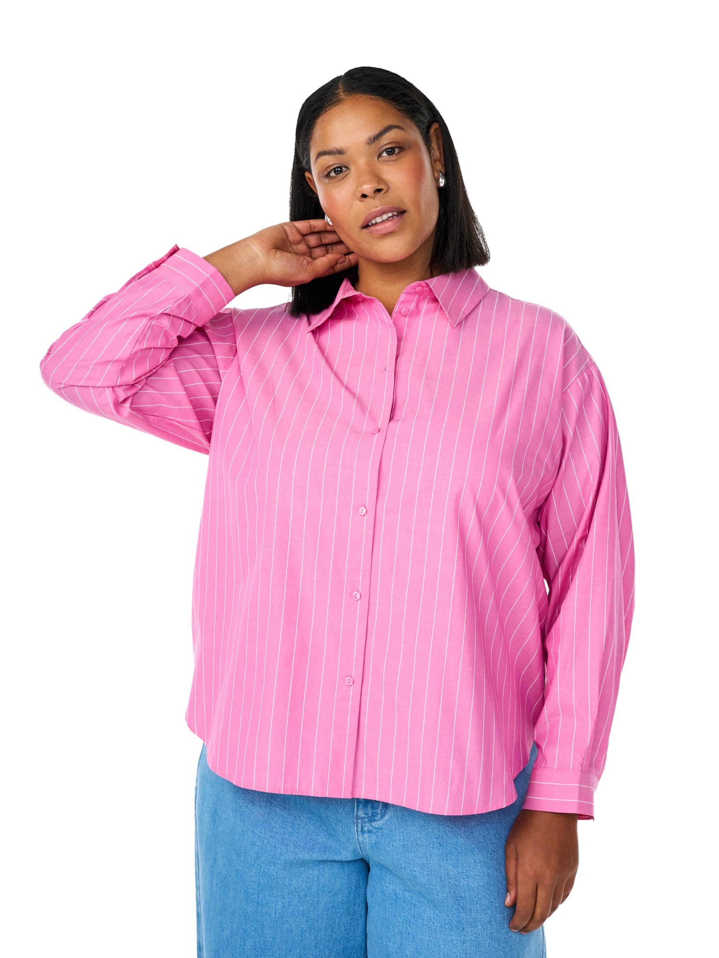 Zizzi Блузка 'Mrikke' в Ярко-розовый: спереди