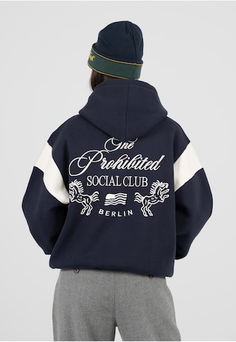 Prohibited - Sudadera con cremallera 'Club Member' en azul: frente
