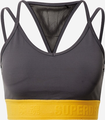 Bustier Soutien-gorge de sport Superdry en gris : devant