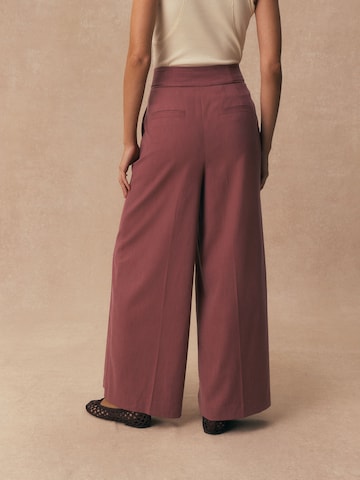 Wide Leg Pantalon à plis Next en marron