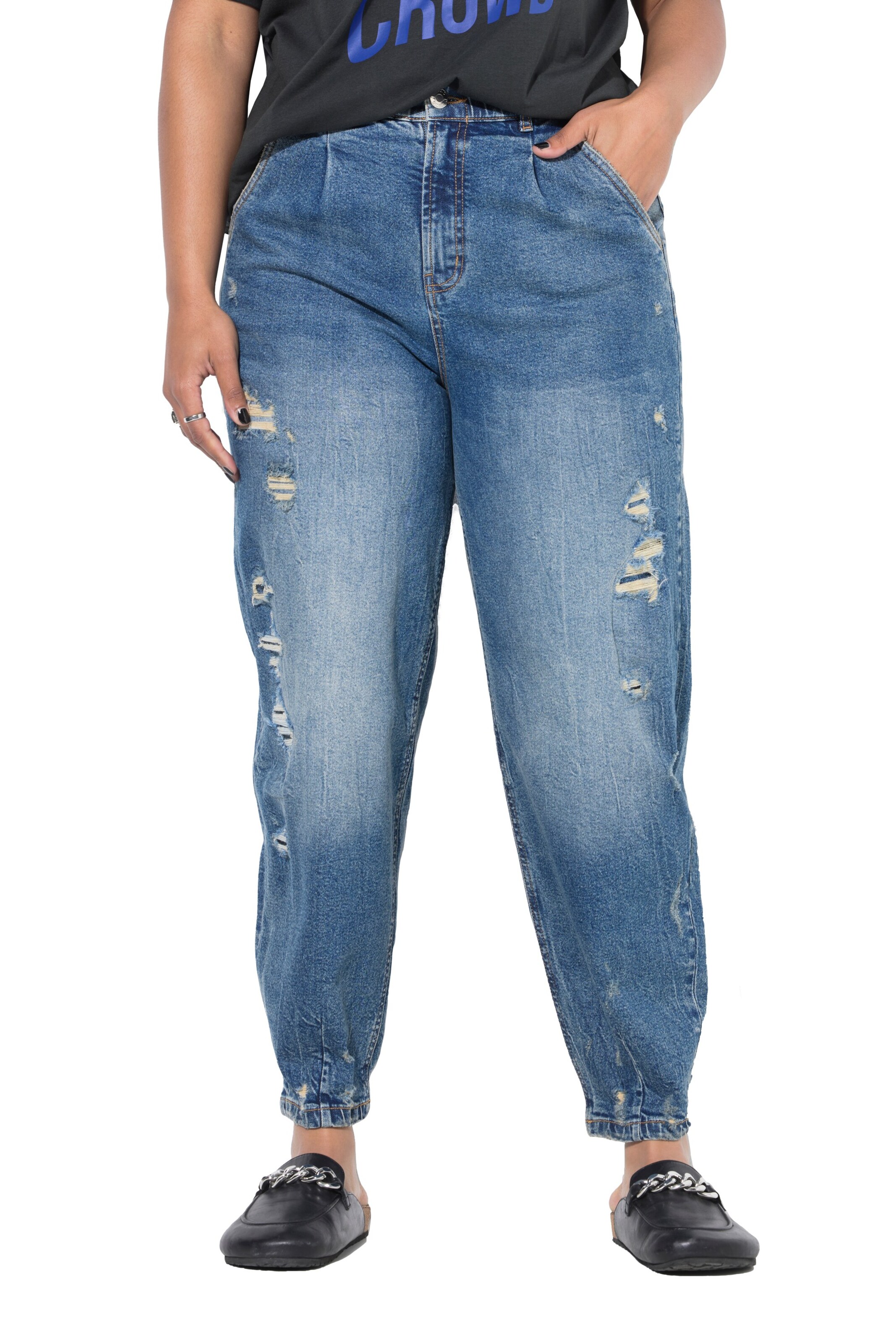 Studio Untold Tapered Jeans in Blue: front