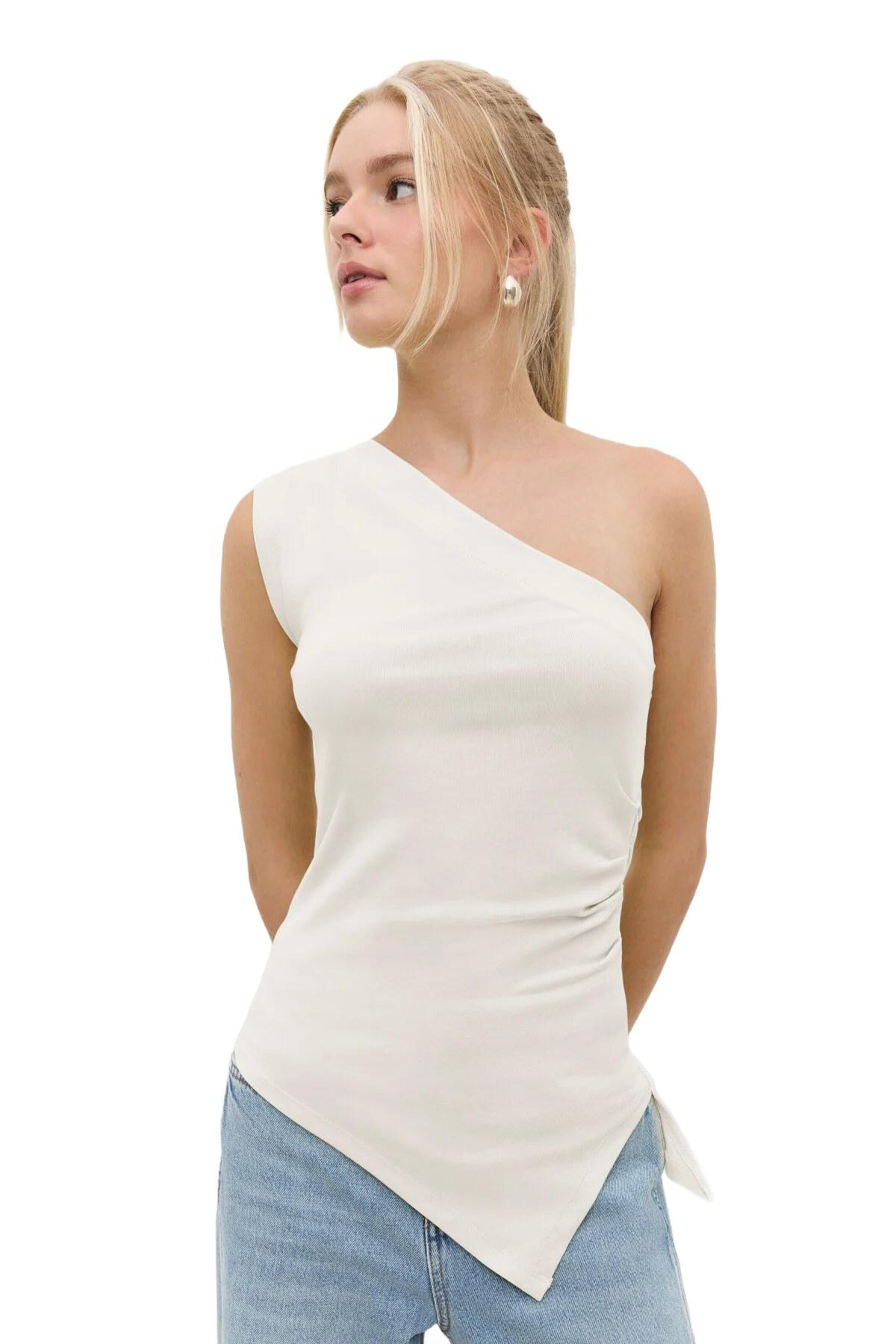 No Matter What Top in Weiß: Vorderseite