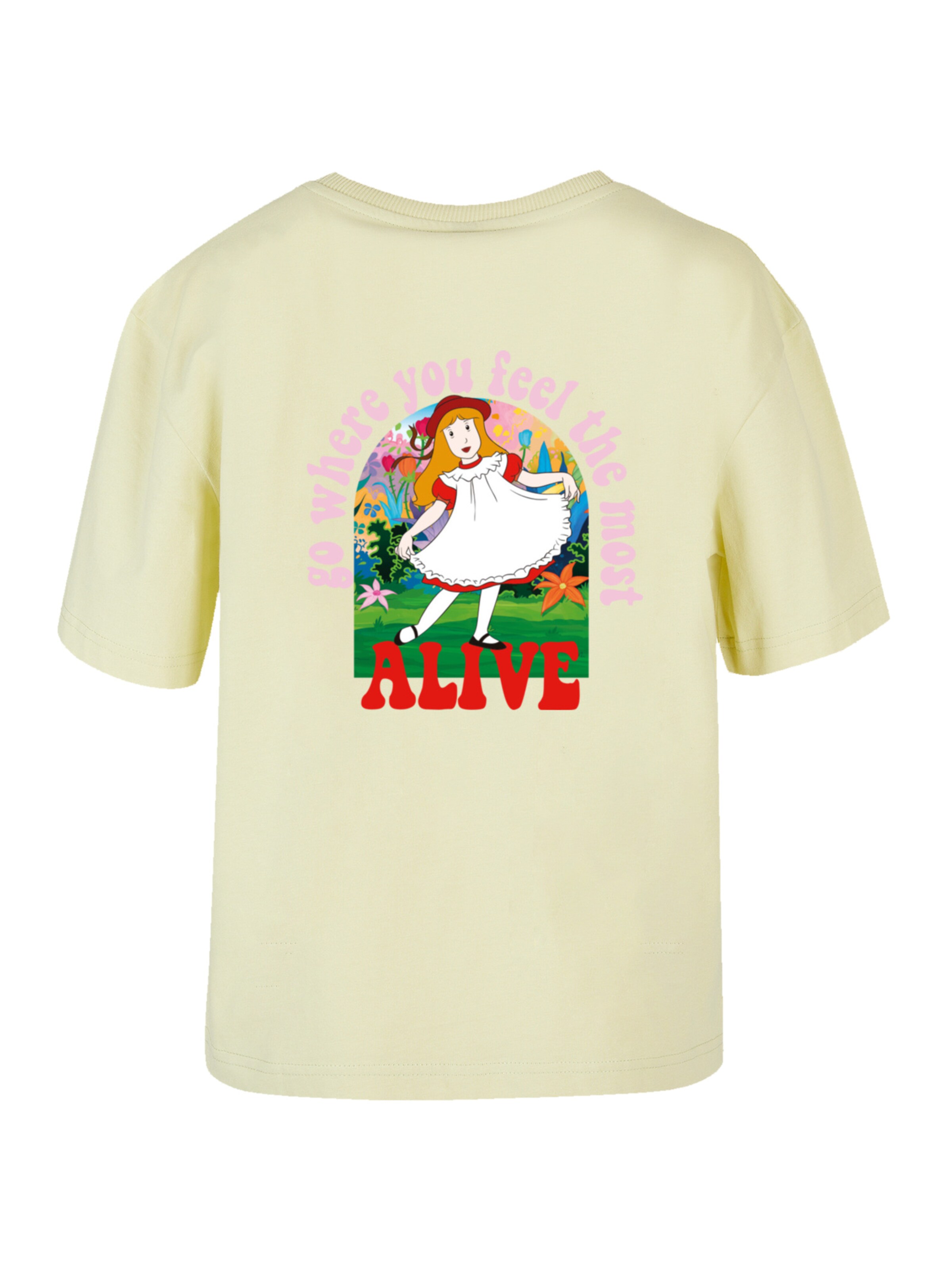 F4NT4STIC Shirt 'Alice im Wunderland Heroes of Childhood' in Gelb