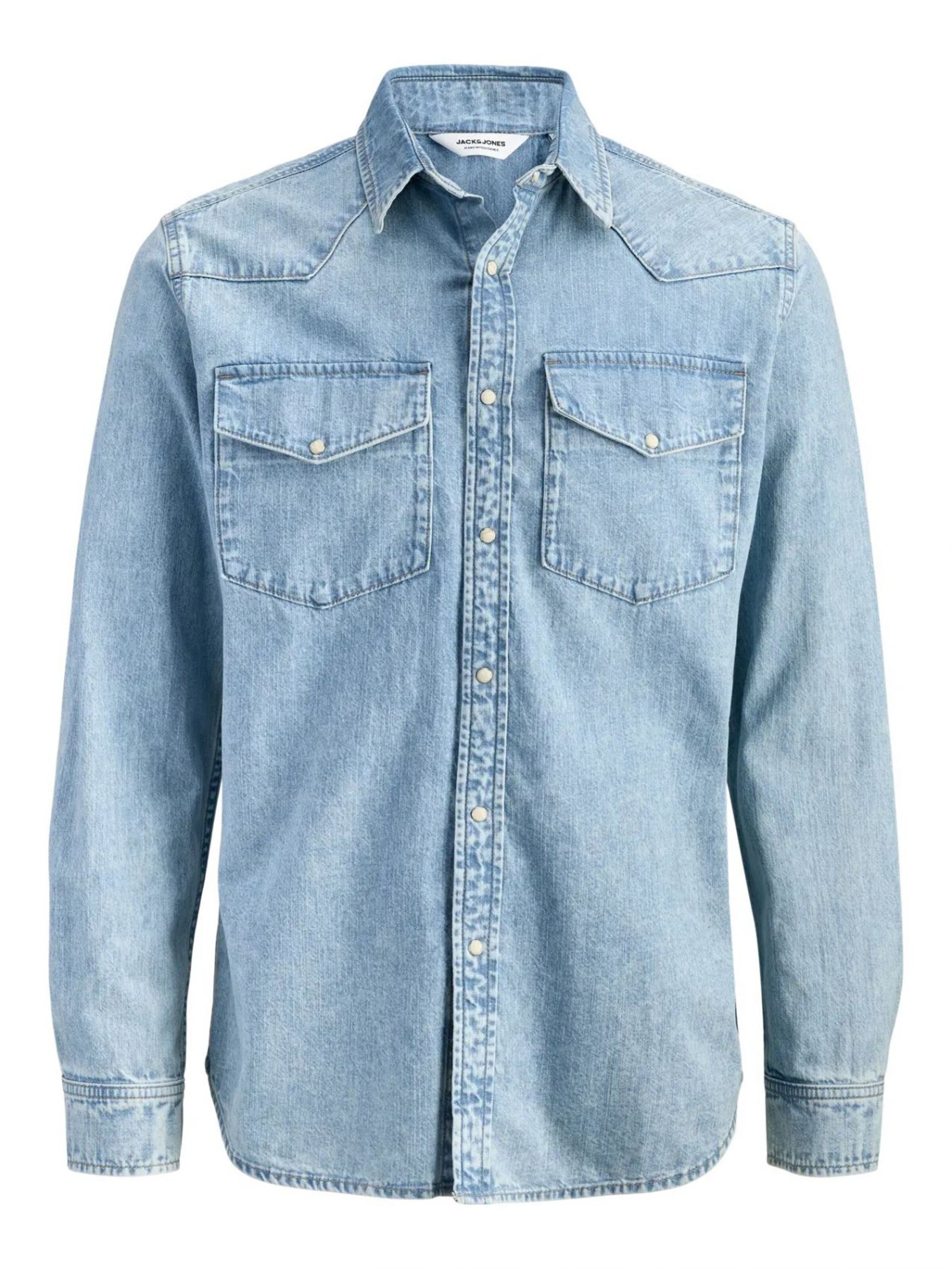 Coupe regular Chemise Jacks & Jones en bleu : devant