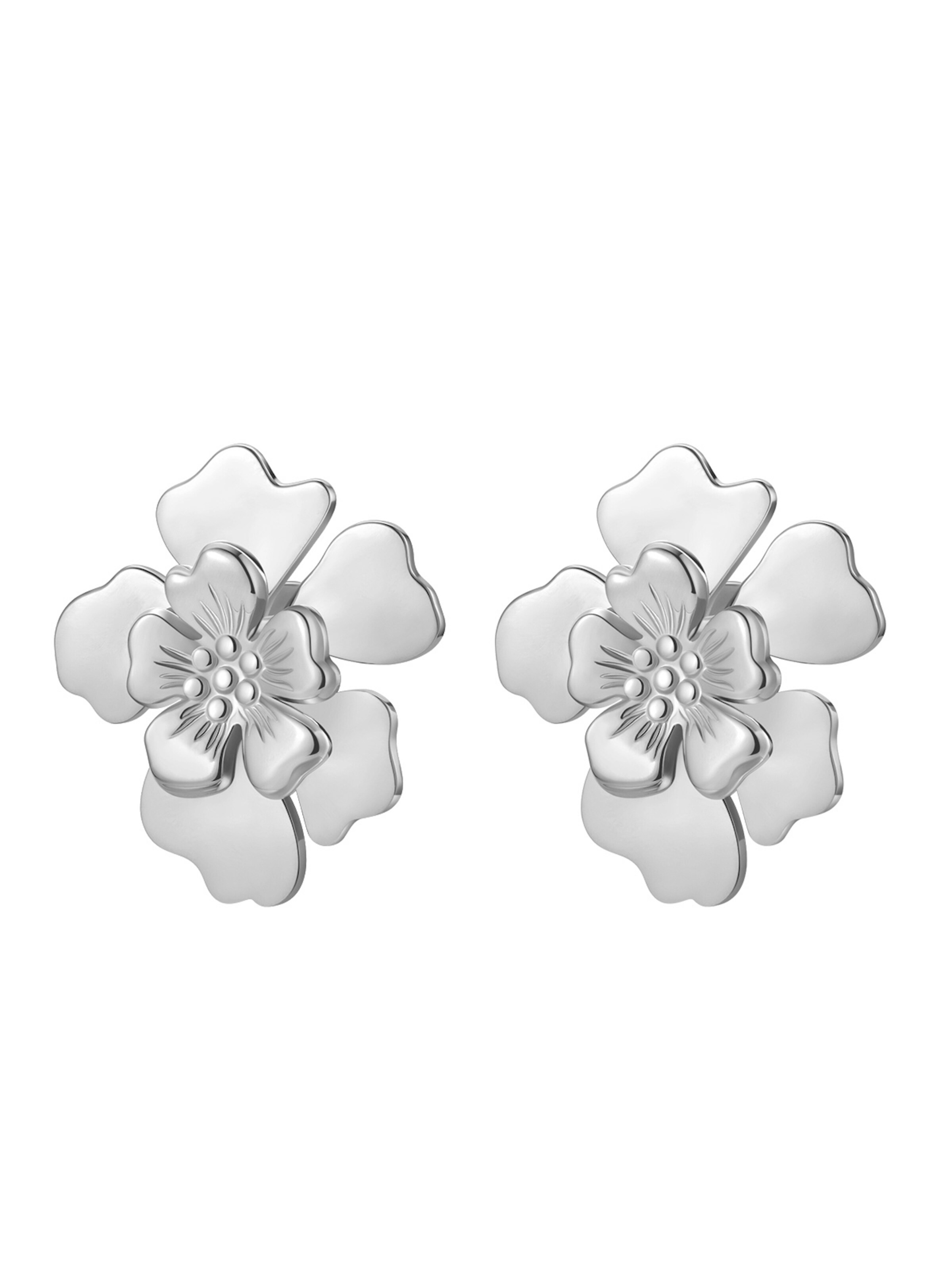 Hey Happiness Earrings 'Petal Blossom' in Silver: front