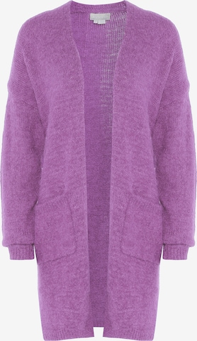 Jalene Knit Cardigan in Purple: front