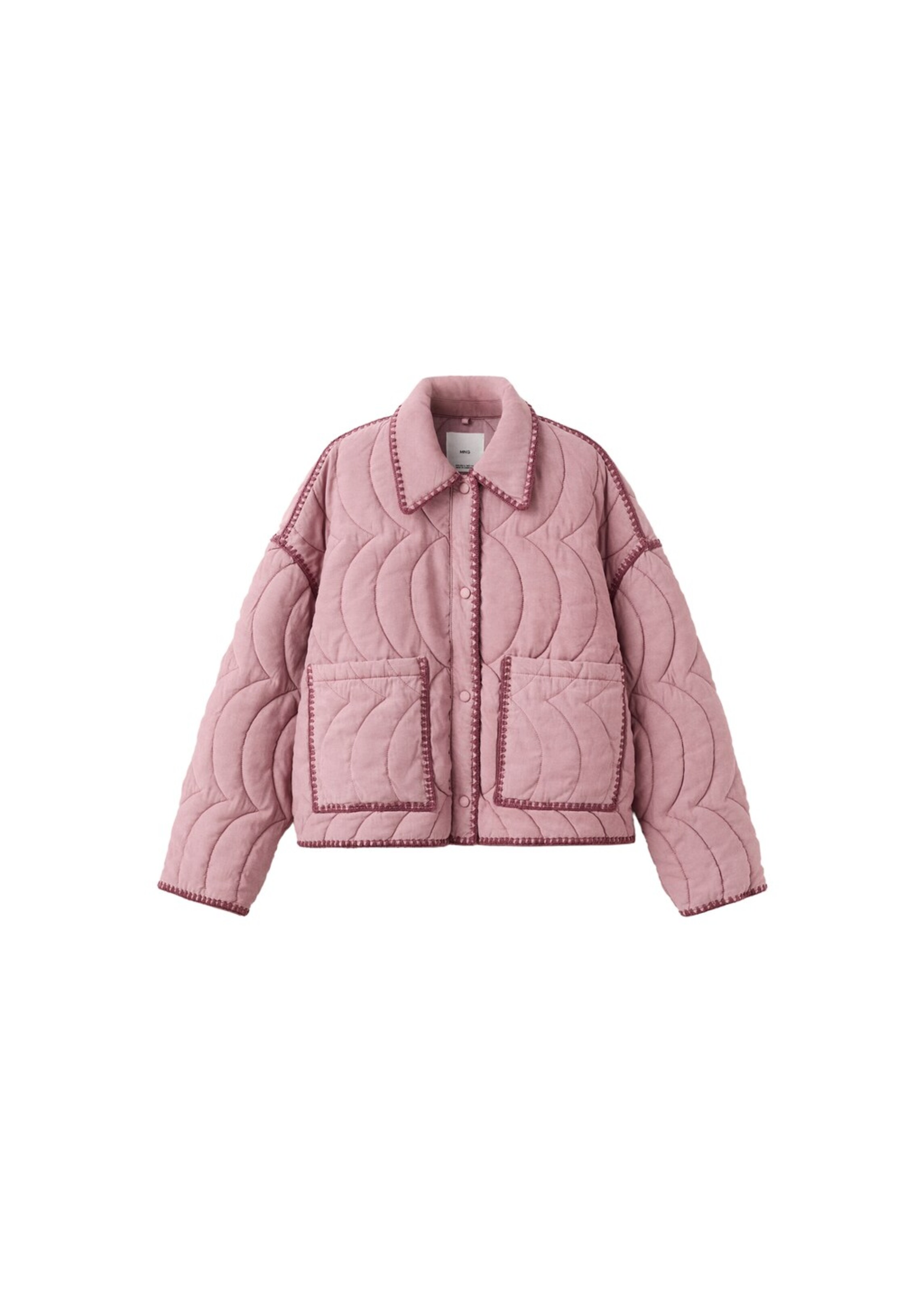 MANGO Between-Season Jacket 'Zigzag' in Pink: front