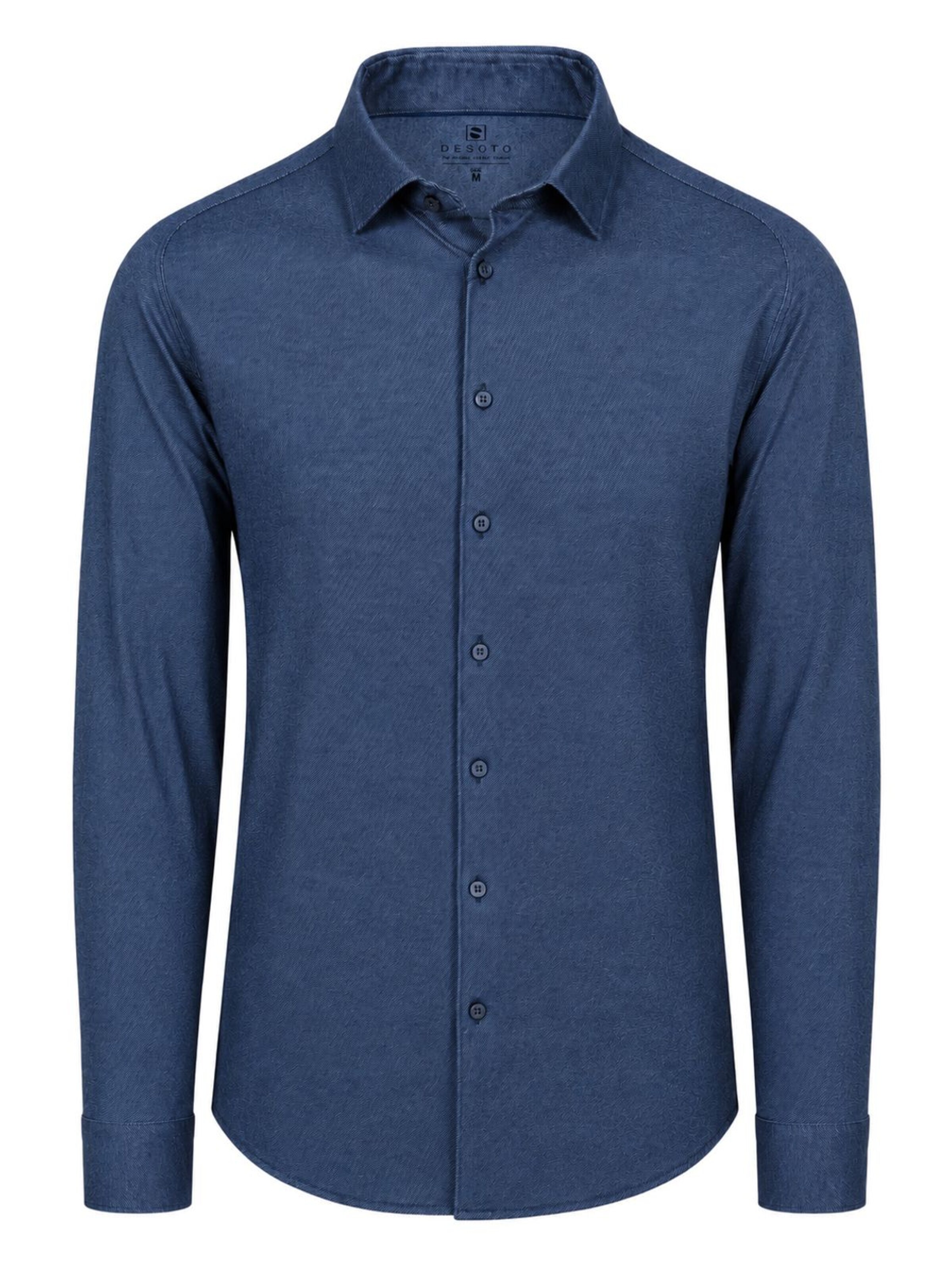 DESOTO Slim fit Button Up Shirt in Blue: front
