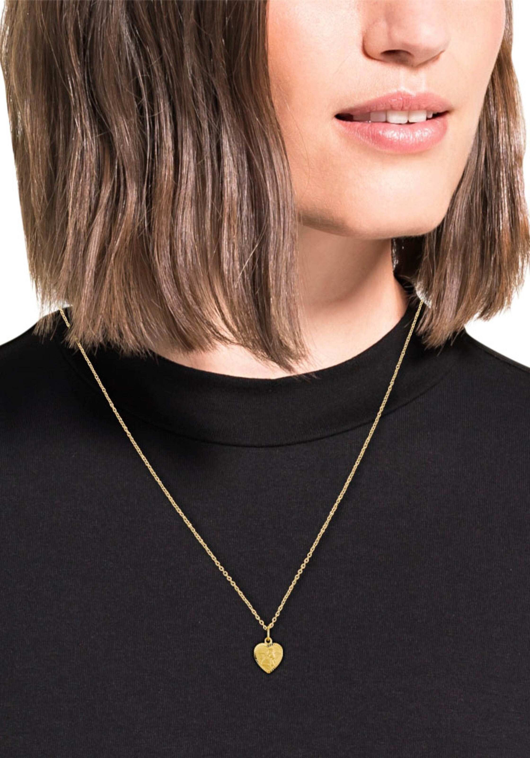 AMOR Pendant in Gold: front