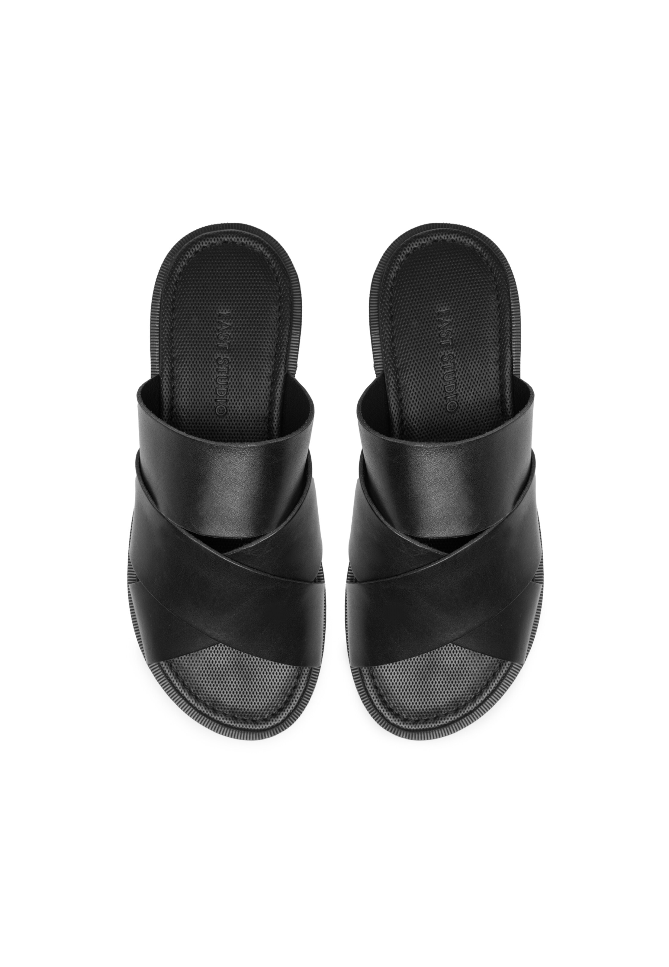 Männer Offene Schuhe Last Studio Pantolette 'Farrel' in Schwarz - PU64787 Männer Offene Schuhe Last Studio Pantolette 'Farrel' in Schwarz - PU64787