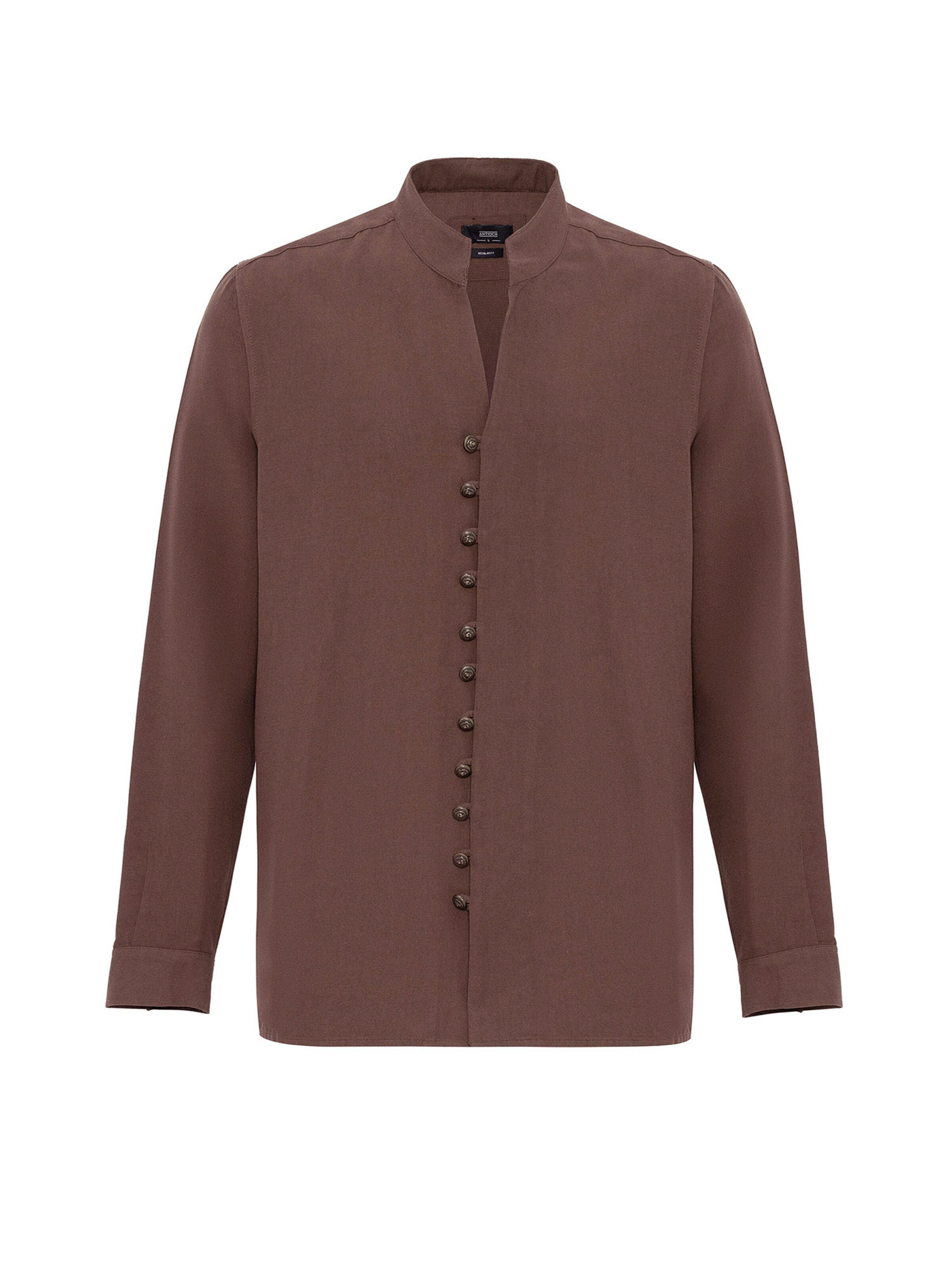 Antioch Regular fit Риза в кафяво: отпред