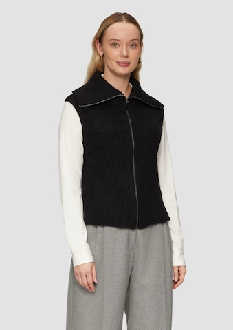 s.Oliver BLACK LABEL Knitted vest in Black: front