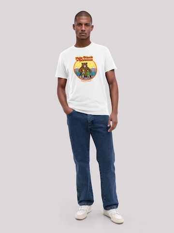 T-Shirt 'US National Parks Make Friends At Yellowstone' F4NT4STIC en blanc