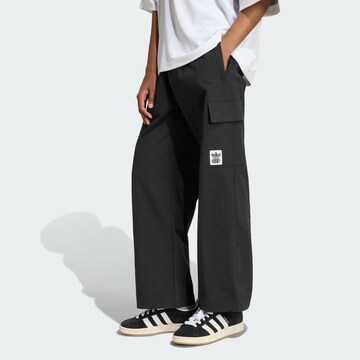 ADIDAS ORIGINALS Loose fit Cargo trousers in Black: front