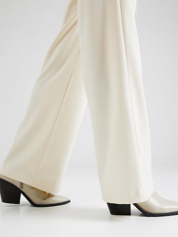 VERO MODA Wide leg Trousers with creases 'BECKY' in Beige