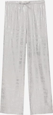 Pull&Bear Regular Trousers in Silver: front