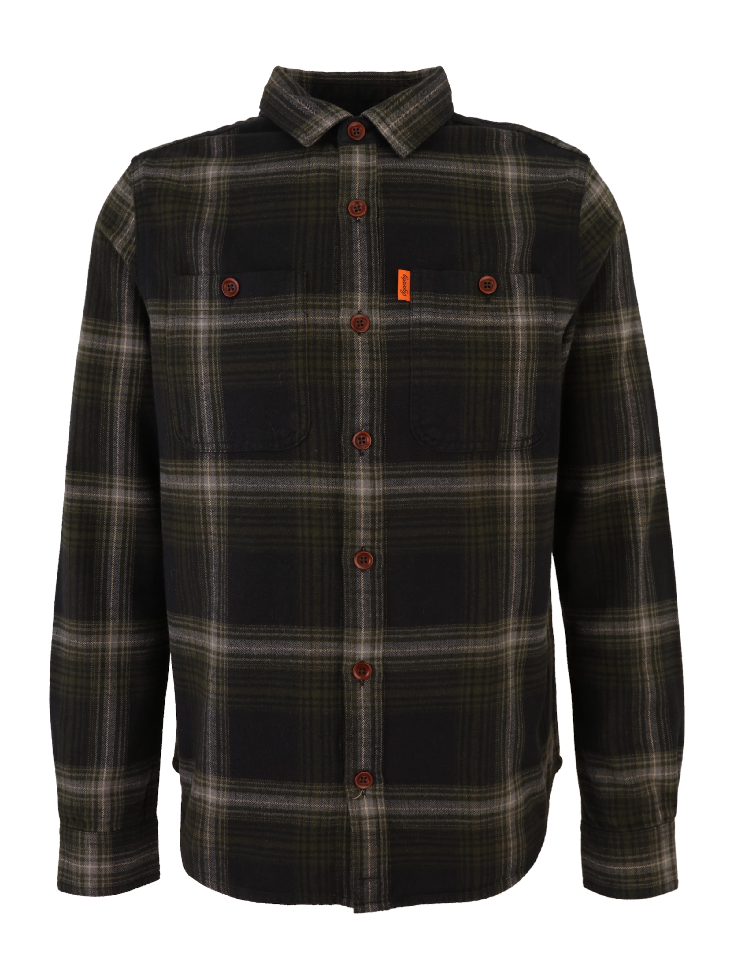 Superdry & Co Regular fit Overhemd in Groen: voorkant