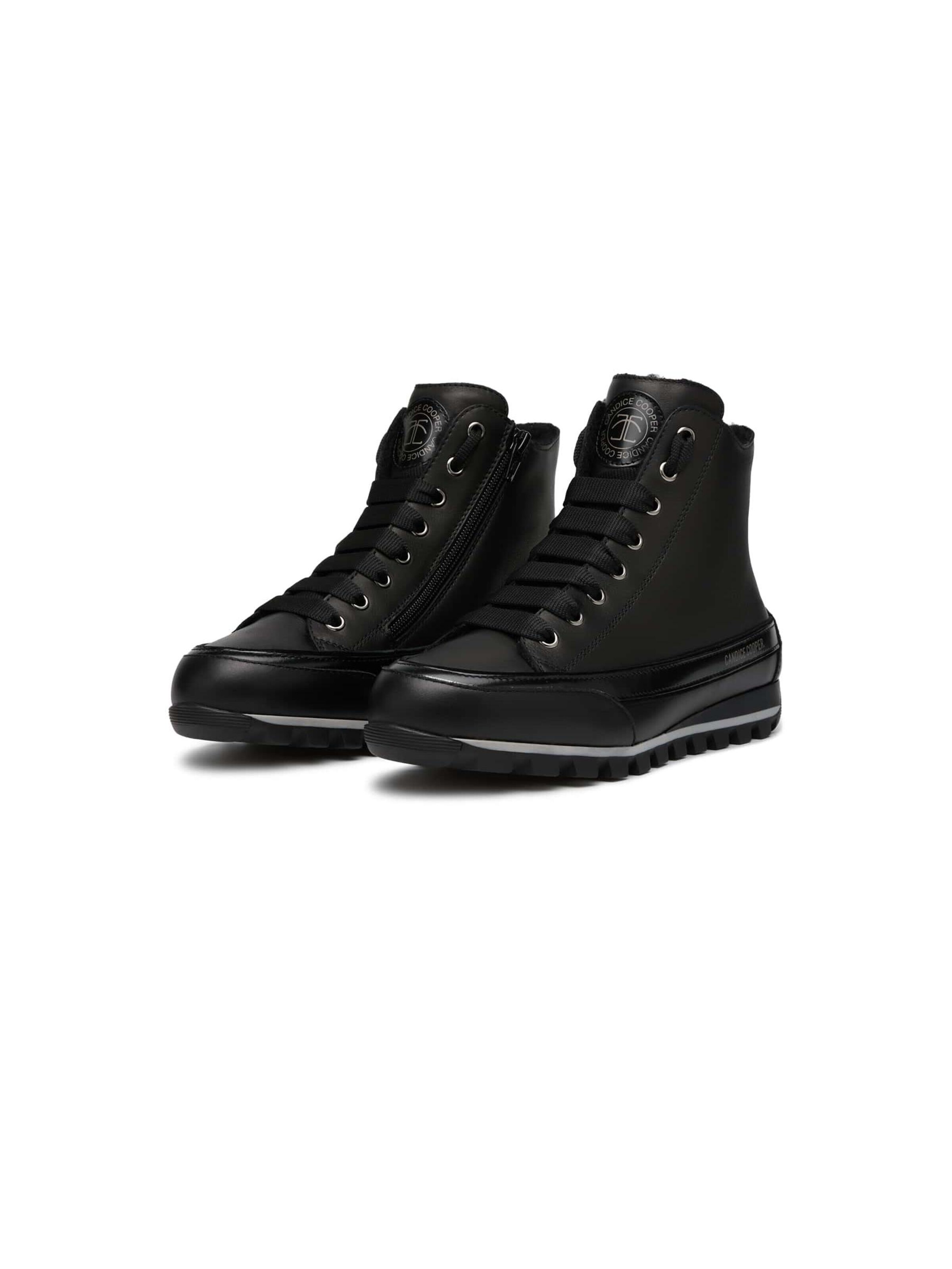 Candice Cooper Sneaker high 'JANIS STRIP PLUS CHIC FUR'‌‌‌‌‌‌‌‌‌ in Schwarz