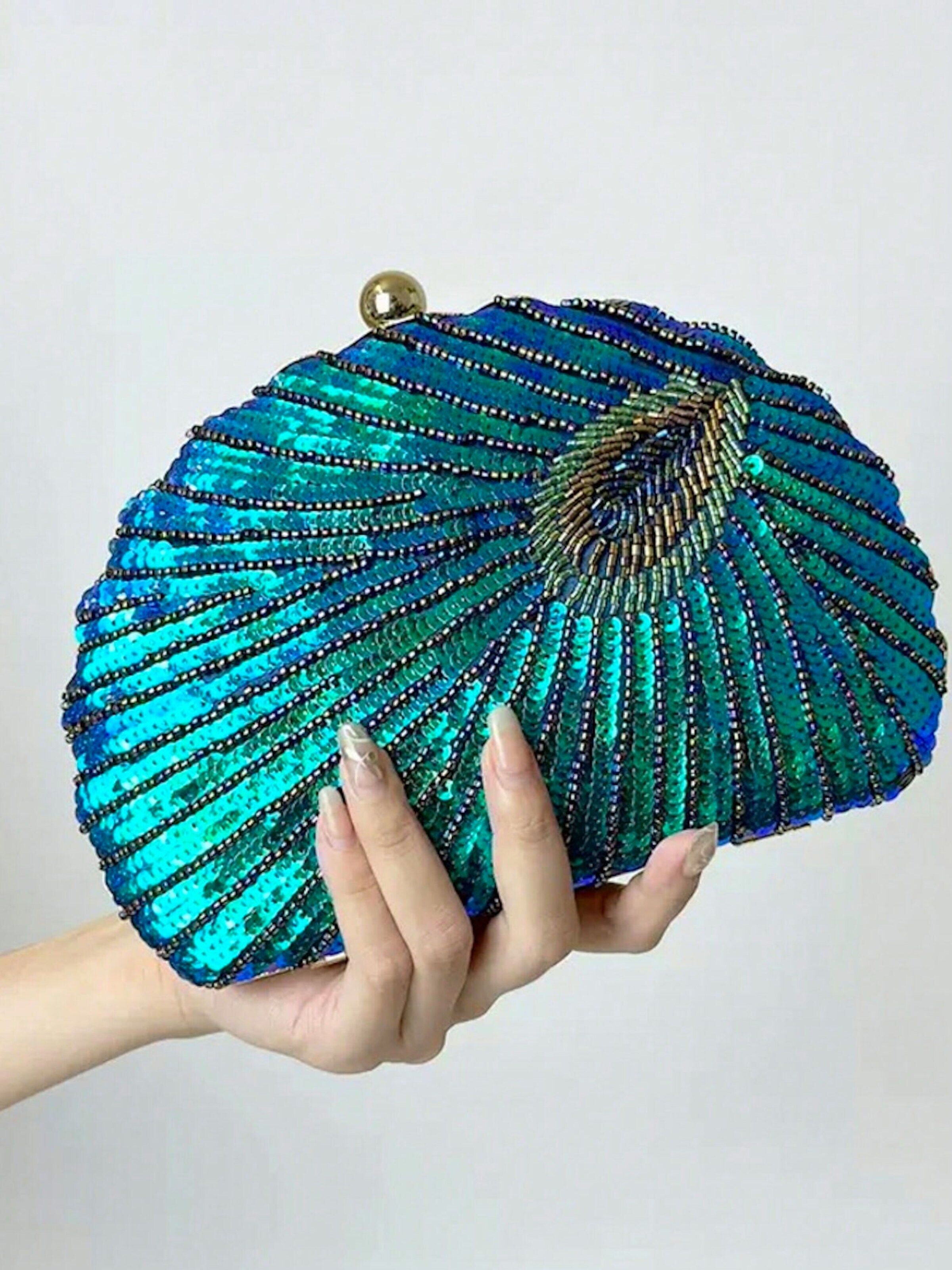 Tomshop24-7 Clutch 'Pfau'‌‌‌ in Blau