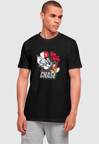 ABSOLUTE CULT Shirt 'Tom and Jerry - Chase' in Zwart: voorkant