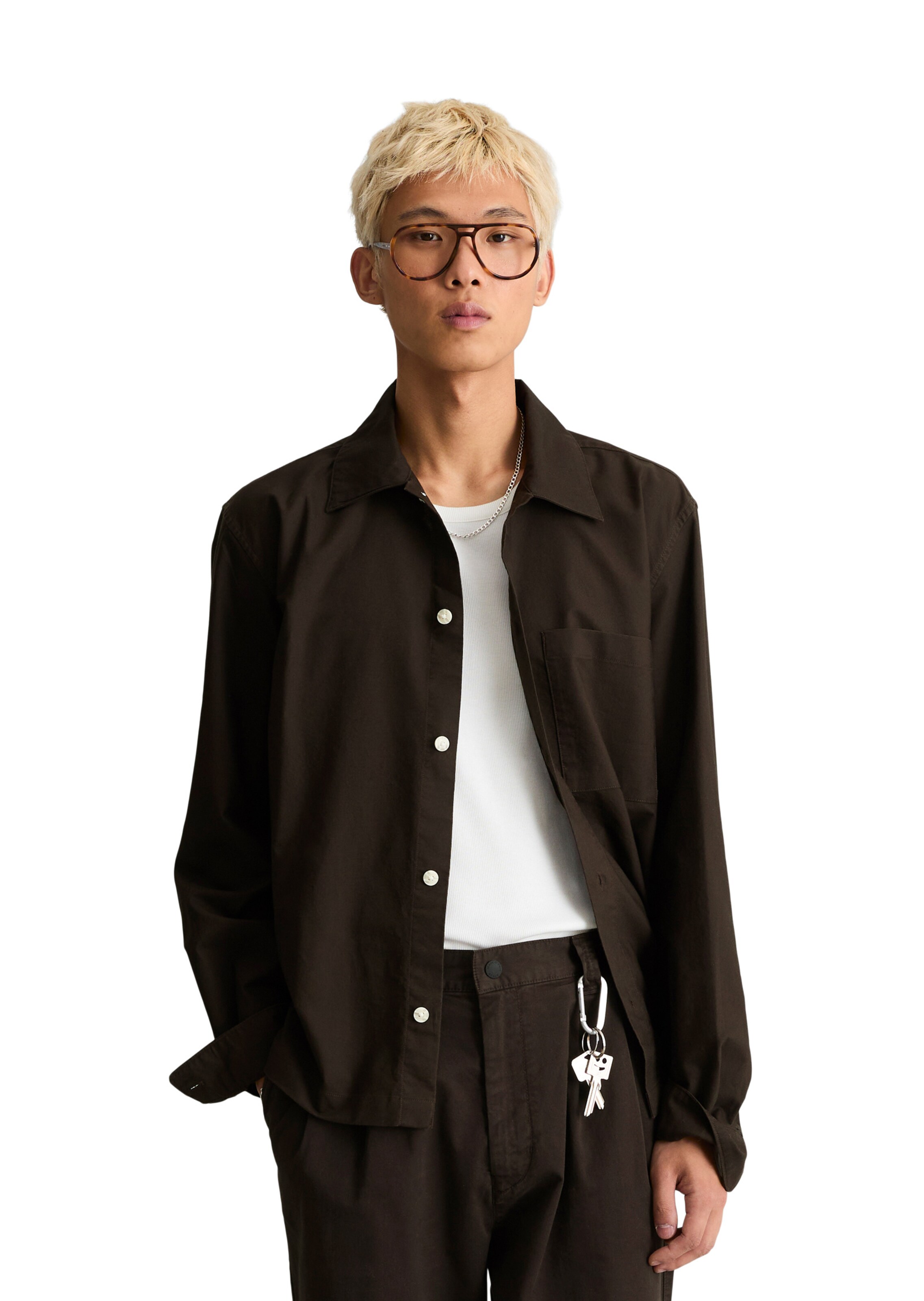 Coupe regular Chemise Marc O'Polo DENIM en marron : devant